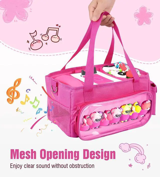 Alt view image 2 of 5 - TiMOVO Carrying Case for Toniebox Starter Set, Portable Tonies Box Storage Travel Bag with Detachable Shoulder Strap for Tonie Figures Headphones Accessories, Pink