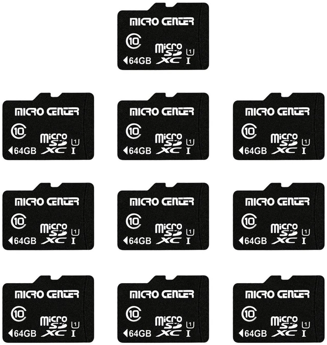 Main image of Micro Center 64GB Class 10 MicroSDHC Flash Memory Card with Adapter, 10Pack
