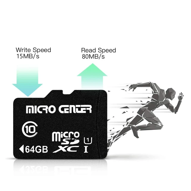 Alt view image 3 of 5 - Micro Center 64GB Class 10 MicroSDHC Flash Memory Card with Adapter, 10Pack