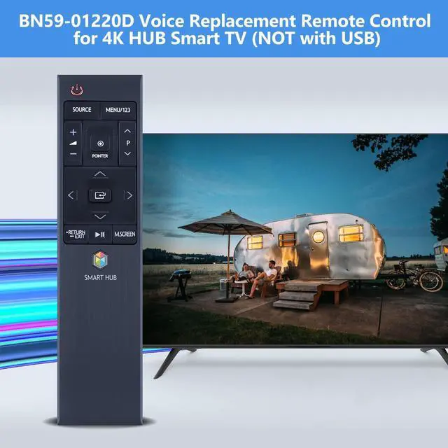 Alt view image 2 of 5 - PZL New Voice Replacement Remote Control BN59-01220D fit for Samsung 4K HUB Smart TV UN48JS9000FX UN48JU6700F UN50JU7100F UN65JU750DF UN78JS8600FX UN78JS9100FX (NOT with USB)
