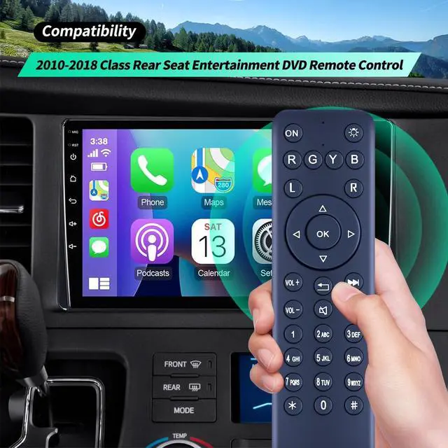 Alt view image 2 of 5 - Remote Replacement Fits for Mercedes-Benz 2010-2018 Class Rear Seat Entertainment DVD