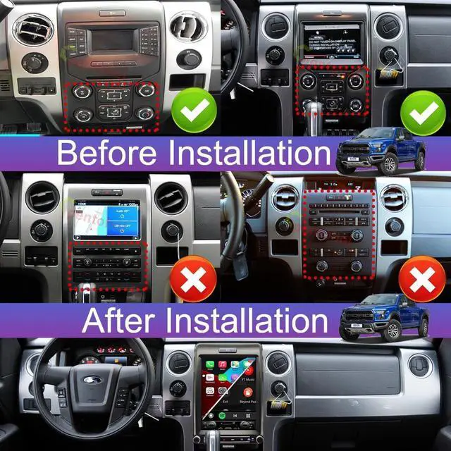 Alt view image 2 of 5 - liyidaing for Ford F150 2013 2014 Car Radio Upgrade Android 13 Stereo Replacement 12.1inch Touch Screen 8core CPU Tesla Vertical Screen Style Support Carplay and Android Auto DSP 5G WiFi