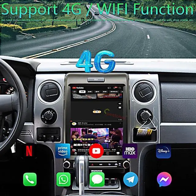 Alt view image 3 of 5 - liyidaing for Ford F150 2013 2014 Car Radio Upgrade Android 13 Stereo Replacement 12.1inch Touch Screen 8core CPU Tesla Vertical Screen Style Support Carplay and Android Auto DSP 5G WiFi