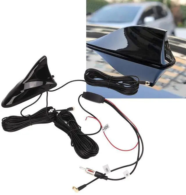 Alt view image 2 of 5 - Acouto 12V Shark Fin Antenna DAB FM High Sensitivity 5m Cable Length Universal Radio Aerial Antenna