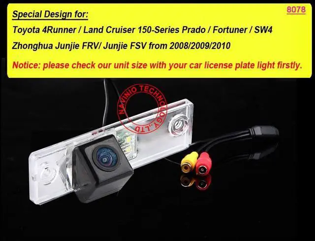 Alt view image 2 of 5 - Car Backup Reverse Camera HD Wide Angle Rear View Camera Night Vision, for Toyota 4 Runner/Land Cruiser 150-Series Prado/Fortuner / SW4