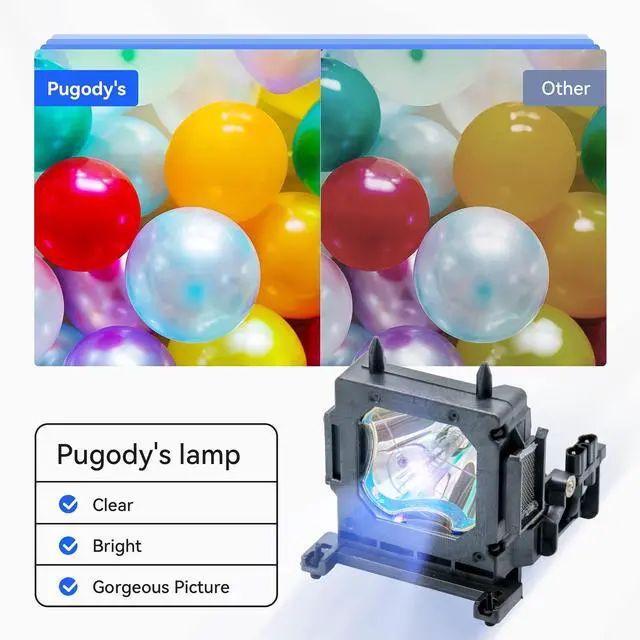 Alt view image 3 of 5 - Pugody Original LMP-H210 Replacement Projector Lamp Bulb for Sony VPL-HW45ES VPL-HW60 VPL-HW65 VPL-HW65ES VPL-VW65ES VPL-HW60ES VPL-HW48ES VPL-HW65E VPL-HW45EW VPL-HW45AES VPL-HW65AES VPL-HW65EW