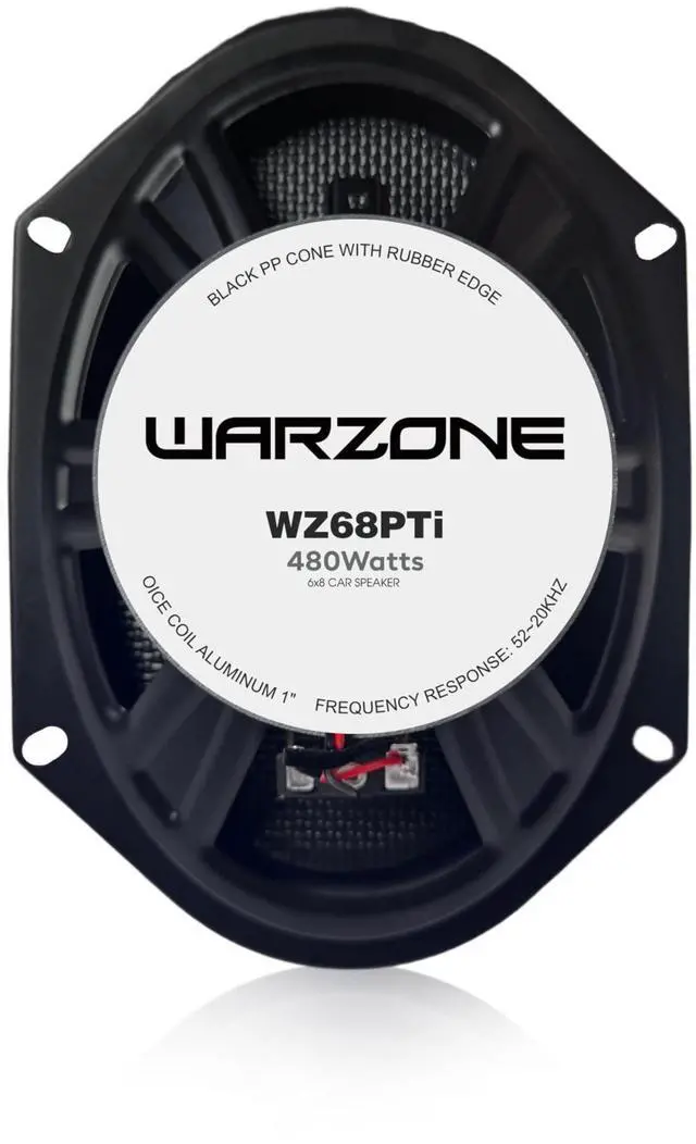 Alt view image 3 of 5 - Warzone 2X WZ68PTi 6x8-Inch Super Coaxial Speaker Pair, 4 Ohm, 480W Max, 160W RMS, 92dB Sensitivity, Ferrite Woofer & PEI Dome Tweeter for Pro Car Audio