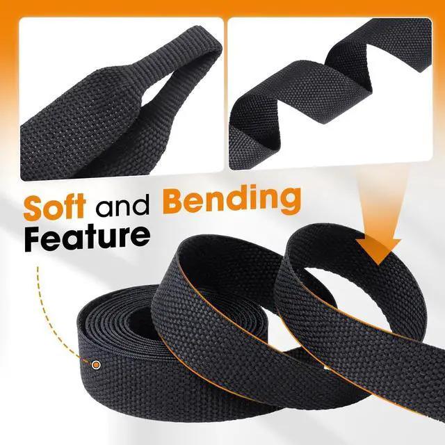 Alt view image 4 of 5 - Black 2:1 Ratio Automotive Heat Shrink Braided Sleeving,Wear-Resistant Flat Woven Shrinkable Sleeve Fabric Car Cable Wires Hoses Protection (2''-8ft)