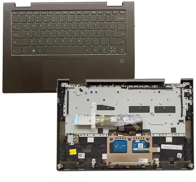 Main image of Wzqrps New Replacement for Lenovo Yoga 7-14ITL5 82BH 7 14ITL5 7-14 Laptop Upper Case Palmrest Backlit Keyboard Touchpad Assembly Part 5CB1A08879 AM1RW000110 (Dark Moss)