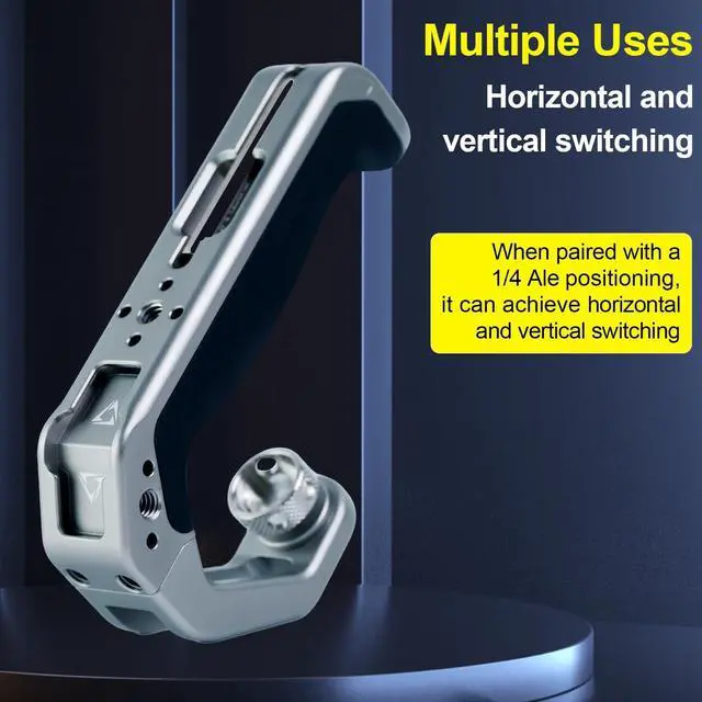 Alt view image 5 of 5 - YANZUO Camera Hand Grip & Top Handle with 3 Cold Shoes, Universal Handle Ergonomic Silicone for NATO Rail & 1/4" Camera Cage (Titanium Top Handle)