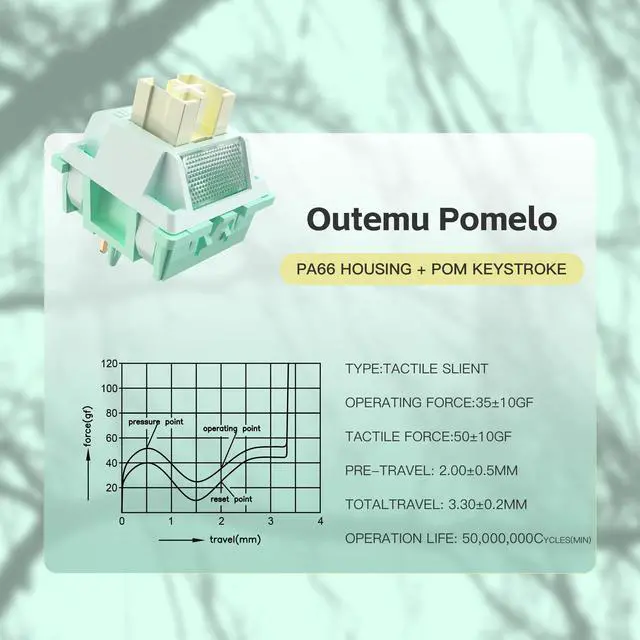 Alt view image 2 of 5 - Outemu V3 Pomelo Silent Pro Switches,5 Pin 35gf Mute Pre-lubed Dustproof Tactile Switch,Suitable for MX Mechanical Gaming Keyboards(90Pcs)