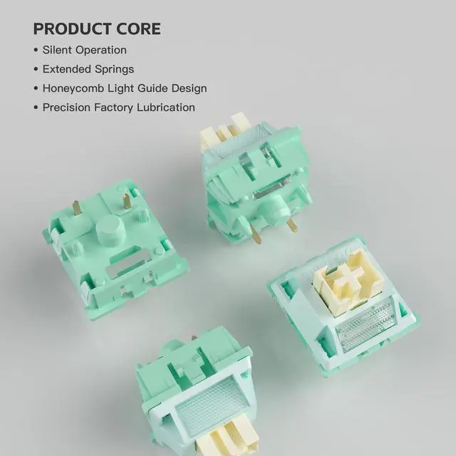 Alt view image 3 of 5 - Outemu V3 Pomelo Silent Pro Switches,5 Pin 35gf Mute Pre-lubed Dustproof Tactile Switch,Suitable for MX Mechanical Gaming Keyboards(90Pcs)