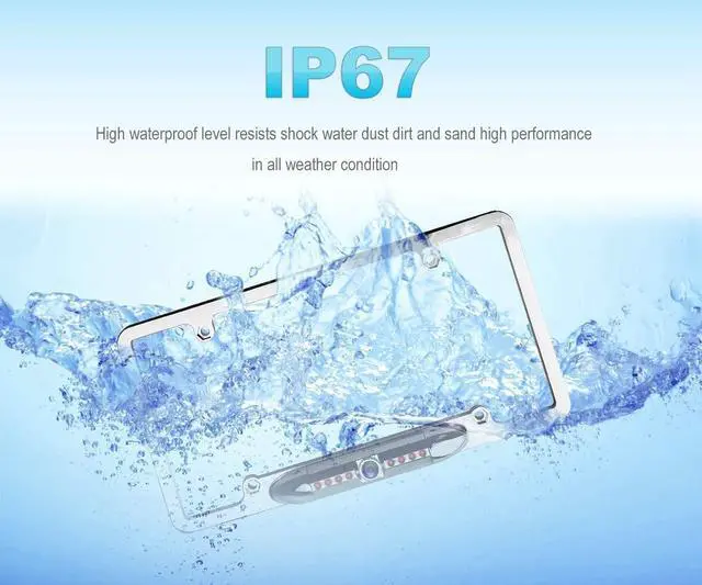 Alt view image 3 of 5 - License Plate Backup Camera, JPP Front/Rear View Camera 170 Viewing Angle Universal Car Reverse Camera Waterproof 8 LED Night Vision Vehicle Reverse Camera