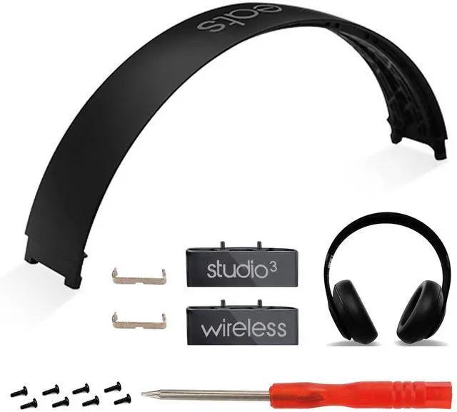 Main image of Miruchertter Replacement Parts for Beats Studio 3 - Headband and Hinge Replacement for Studio 3 (A1914) Wired & Wireless Headphones, Repair Kit, Matte Black Headband and Hinge
