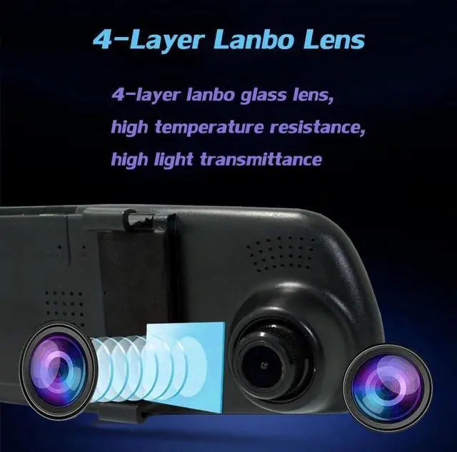 Alt view image 5 of 5 - Mirror Dash Cam - Torcarvh 1080p High-Definition Dash Cam 4.5" inch Digital Video Recorder Single Lens Registration Camcorder for Car, Night Vision, Parking Assist, Loop (4.5 inch)