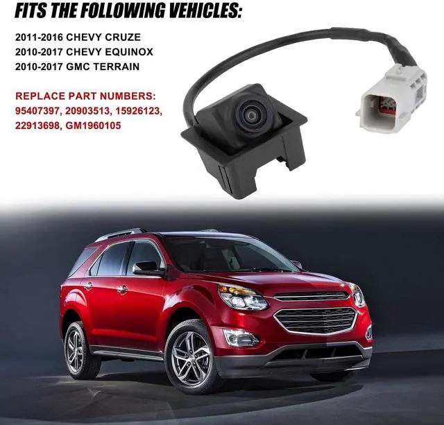 Alt view image 4 of 5 - Arokzn 95407397 Rear View Back Up Camera Compatible with 2011-2016 Chevy Cruze 2010-2017 Chevy Equinox GMC Terrain Park Assist Camera Replaces# 15926123,20903513, 22913698