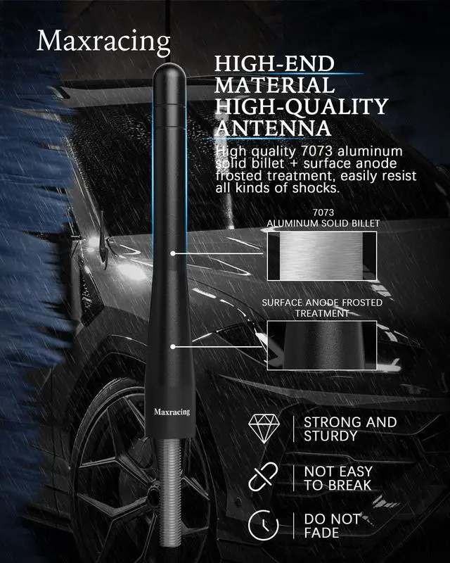 Alt view image 4 of 5 - MAXRACING Short Truck Antenna Compatible with 1995-2016 Z3 and Z4 / Carwash Safe/Aluminum Replacement Antenna