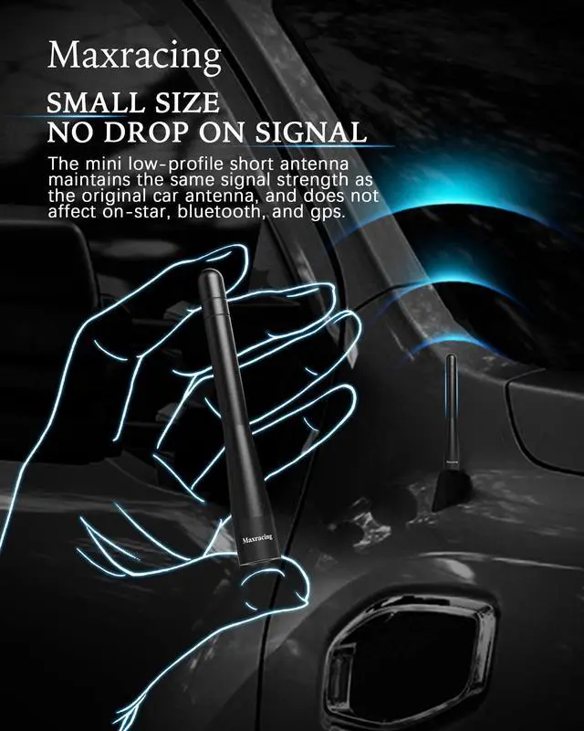 Alt view image 5 of 5 - MAXRACING Short Truck Antenna Compatible with 1995-2016 Z3 and Z4 / Carwash Safe/Aluminum Replacement Antenna