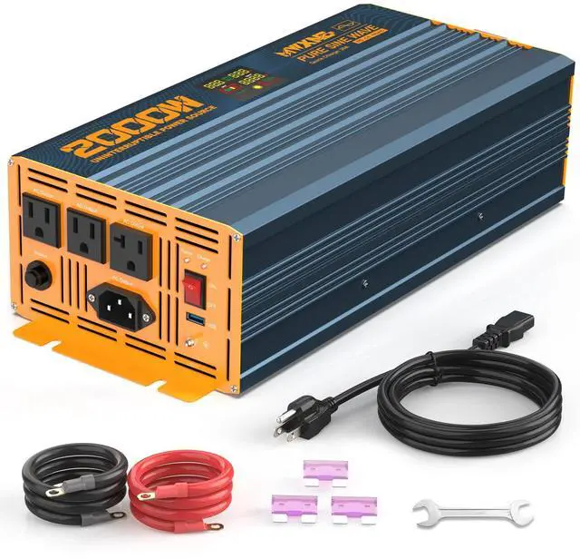 Main image of MWXNE 2000W Sump Pump Battery Backup System, Automatic Switchover to Battery Inverter Power, Pure Sine Wave Output, Professional Backup System in Case of Power Failure