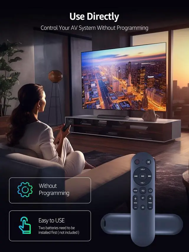 Alt view image 3 of 5 - Replacement Remote Control Compatible with RAINEVERRY 5.1 Soundbar with Dolby Audio