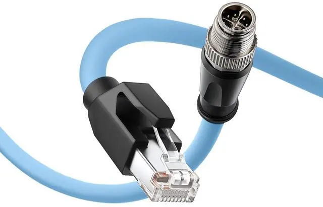 Main image of Eonvic M12 Industrial Ethernet Cat6 Cable 8 Pin Male X Code to RJ45 for Cognex in-Sight Basler Camera PLCs Servo Motors,Support Profinet and EtherCAT Ethernet/IP 30M