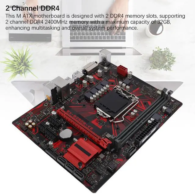 Alt view image 2 of 5 - Yoidesu LGA 1151 Motherboard, B250M V3 2 Channel DDR4 2400Mhz Motherboard, for Core i7 i5 i3 14nm CPU Processors, PCI E 3.0, RTL8111HGgigabit Network Card
