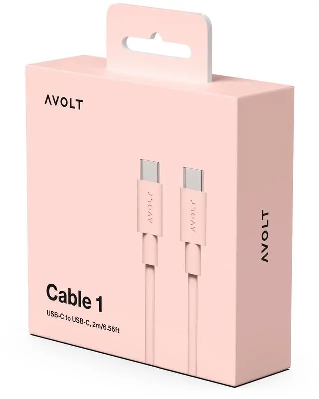 Alt view image 2 of 3 - Avolt USB-C to USB-C Cable (6.6 ft) Soft Silicone Fast Charging Cable for iPhone 15, MacBook, iPad & Android Tangle-Free, Durable Design (USB C to USB C, New Pink)