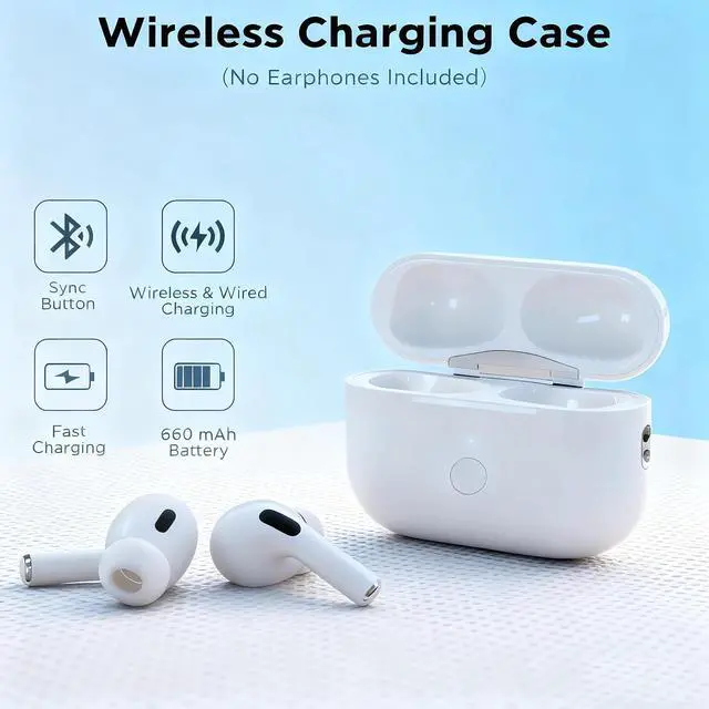 Alt view image 2 of 5 - Replacement Charging Case for AirPods pro 2nd & 1st Generatino with L Charging Port, Compatible for AirPod pro 2 & 1 Gen Charging Cases, with Blue-Tooth Pairing Sync Button, No EarbudsNot US