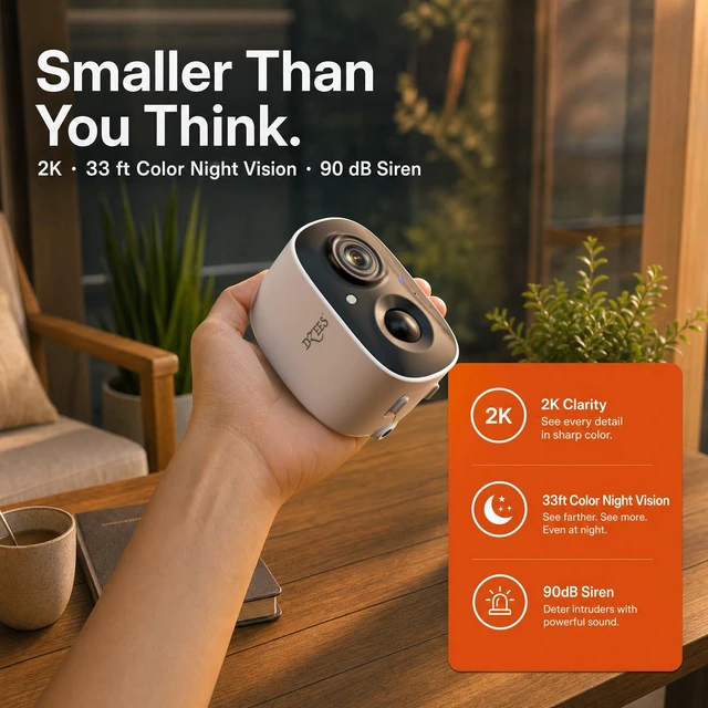 Alt view image 2 of 5 - Dzees 2K Solar Security Cameras Wireless Outdoor, Battery Powered, 2 Pack