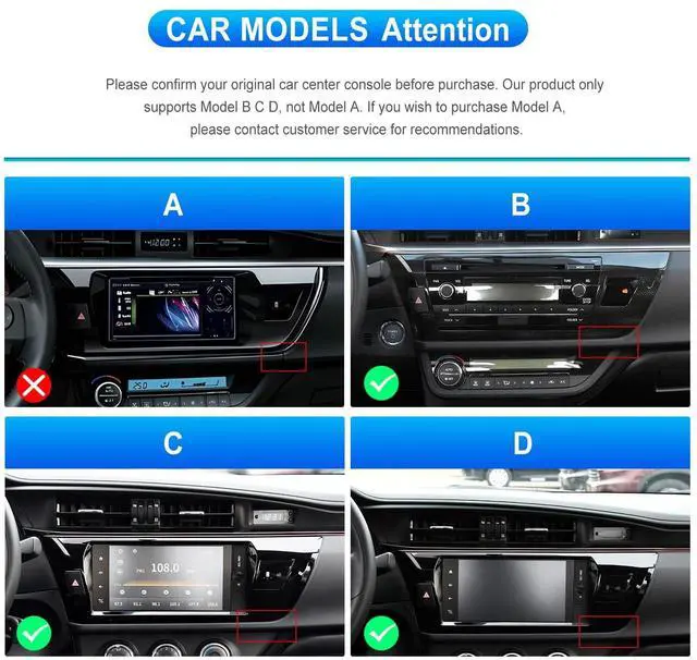 Alt view image 2 of 5 - 4G+64G with Qualcomm 8 Core Android 15 Car Stereo for Toyota Corolla/for Toyota Levin 2014-2017 Carpaly Android Auto 10.1 Touch Screen Radio OTA Upgrade, GPS, Bluetooth, DSP,SWC+Backup Camera