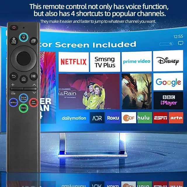 Alt view image 3 of 5 - Replacement Voice Remote Control for Samsung Smart TV, Compatible BN59-01385A,for Most 2018 to 2024 Smasung Crystal UHD/OLED/The Frame/Neo QLED 4K 8K Series TVs