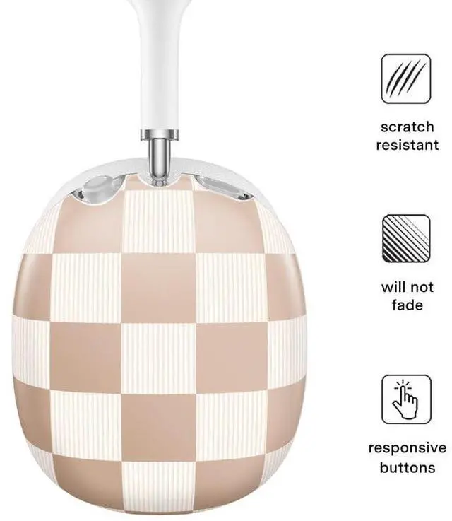 Alt view image 3 of 5 - VELVET CAVIAR Case Cover for AirPods Max 2 & 1 - Cute Protective Headphone Accesssories (Nude Vibe Checkered)