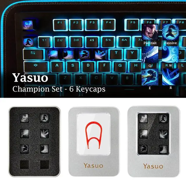 Alt view image 5 of 5 - League of Legends Custom Keycaps (Champion Hecarim) - Laser Engraved with Each Champion's Portrait, Passive, and Skills. Fit with Any Mechanical Keyboard. League of Legends Gift for Gamers