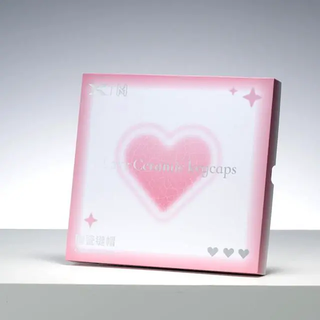 Alt view image 5 of 5 - OHY XVX Crazed Heart 21 Keys Ceramic Keycaps, Cherry Profile Blank No-Legends, Premium Alumina Ceramic Keycap Set, Crazed Glaze Heart Shape Layout for Keyboard Customization & Gaming Setup