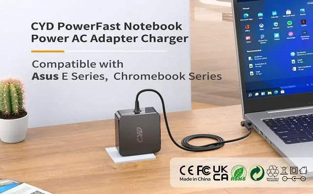 Alt view image 3 of 5 - CYD 33W 19V 1.75A Laptop Charger Compatible for Asus Model Laptop Charger X551X 551M X551MA X551MAV X751SA X751S X751na X751n D550MAV X451MA X451M F551CA F551MA F451 F451CA 0A001-00 Power-Cord