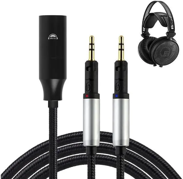 Main image of okcsc 4 PIN XLR Replacement Cord for Audio-Technica ATH-R70X R70XA Headphone Cable 4 Core Braid OFC Cable 4PIN XLR Plug 6.5FT Length