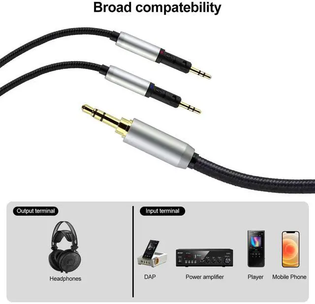 Alt view image 3 of 5 - okcsc 4 PIN XLR Replacement Cord for Audio-Technica ATH-R70X R70XA Headphone Cable 4 Core Braid OFC Cable 4PIN XLR Plug 6.5FT Length