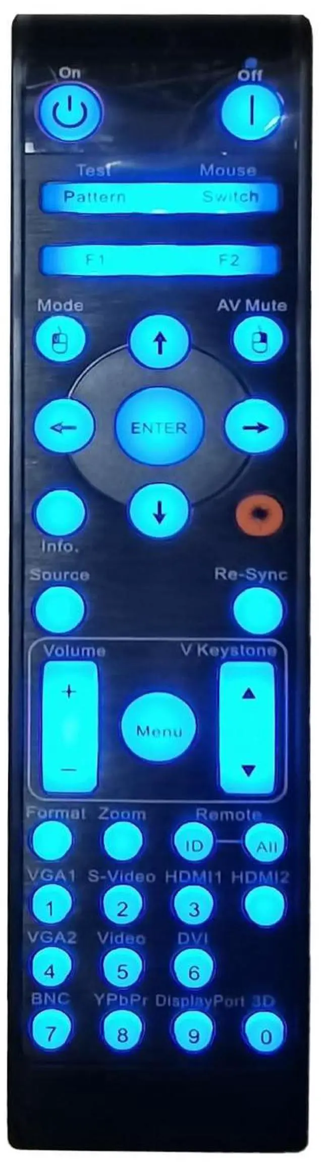 Alt view image 3 of 4 - Greenafil Replacement Remote Compatible for OPTOMA EH500, W515, EH515, W415, EH505, X605e, X600, X515, WU515T, WU515, W515T, EH515T, EH415, DH1017 (Backlight)