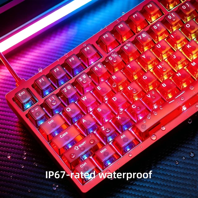 Alt view image 3 of 5 - IROK MG75V2 Dual Chips Wired Magnetic Keyboard, 512KHZ Scan Rate, 8KHZ/ARGB/0.07MS Latency, Gasket Structure Waterproof Aluminum Keyboard(Red)