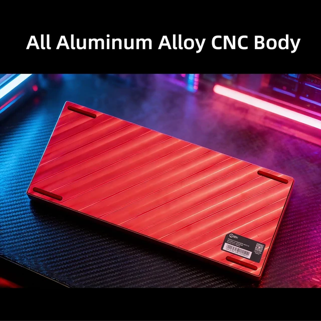 Alt view image 5 of 5 - IROK MG75V2 Dual Chips Wired Magnetic Keyboard, 512KHZ Scan Rate, 8KHZ/ARGB/0.07MS Latency, Gasket Structure Waterproof Aluminum Keyboard(Red)