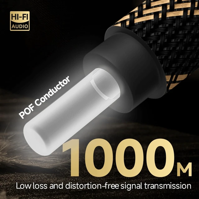 Alt view image 2 of 5 - TODN Optical Audio Cable Digital Fiber Optic Toslink S/PDIF Cable 4.9ft