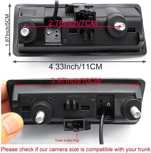 Alt view image 3 of 5 - Vehicle Backup Camera with Dynamic Intelligent Trajectory Moving Guide Line for Audi A4L A5 A3 Q3 Q5 RS6 for VW Passat Tiguan Jetta Sharan Touareg, Car Rear View Trunk Handle Camera (110 * 50 mm)