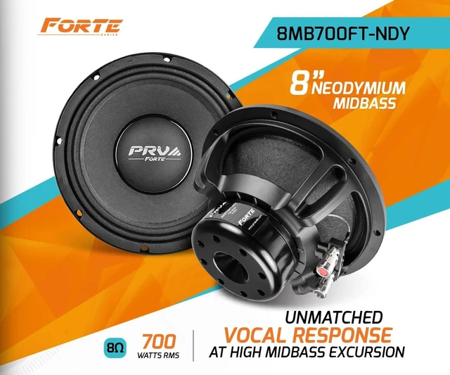 Alt view image 4 of 5 - PRV AUDIO 8 Inch Midbass Speaker 8MB700FT-NDY 8 Ohm Neodymium Loudspeaker with 700 Watts RMS Power, Pro Audio High Excursion Neo Mid Bass Speaker (Single)