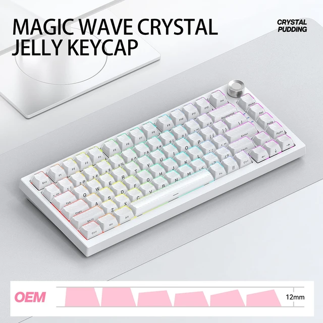 Alt view image 4 of 5 - GTSP 136 Keys White Keycaps Side Printed OEM Profile for Gaming Keyboard