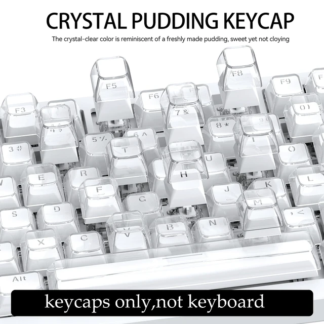 Alt view image 2 of 5 - GTSP 136 Keys White Keycaps Side Printed OEM Profile for Gaming Keyboard