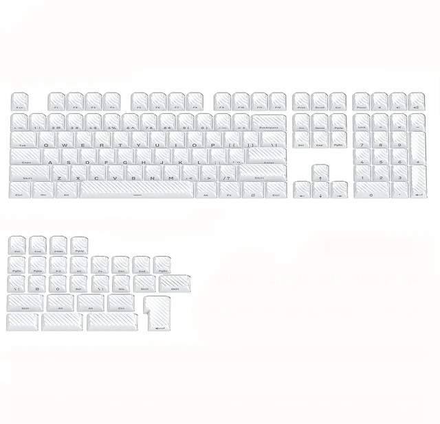 Main image of GTSP 136 Keys White Keycaps Side Printed OEM Profile for Gaming Keyboard
