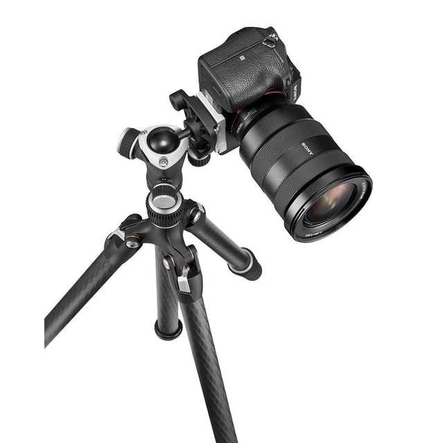 Alt view image 3 of 5 - Gitzo Traveler Series 1 Carbon Fiber Tripod Kit with Center Ball Head compatible with Sony a7, a9 Mirrorless Camera, Silver & Black (GK1545TA)