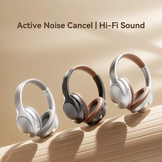Alt view image 2 of 5 - Over Ear Bluetooth Headphones, 3 Playback Modes & Noise-Cancelling Calls