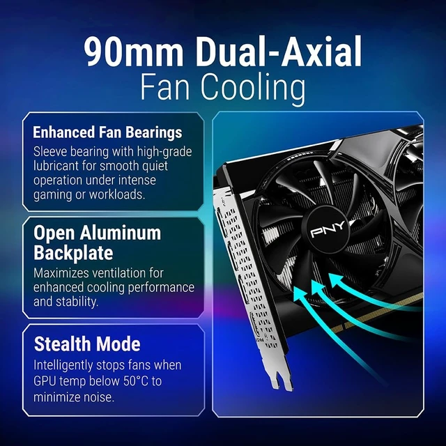 Alt view image 4 of 5 - PNY NVIDIA GeForce RTX 5050 Dual-Fan Graphics Card