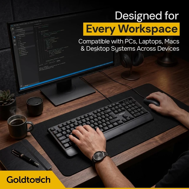 Alt view image 4 of 5 - Goldtouch Wired Keyboard and Mouse Combo, USB, Full Size, Black